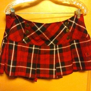 Tripp plaid skirt red black and white